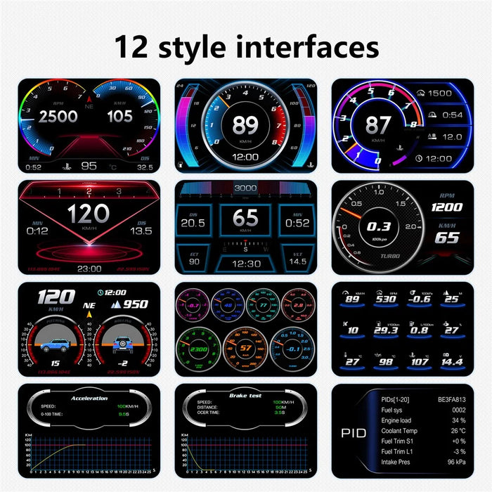 P2 OBD LCD Display Smart Driving Device + Diagnostic Tools + Slope Meter for Cars Vehicles - 5