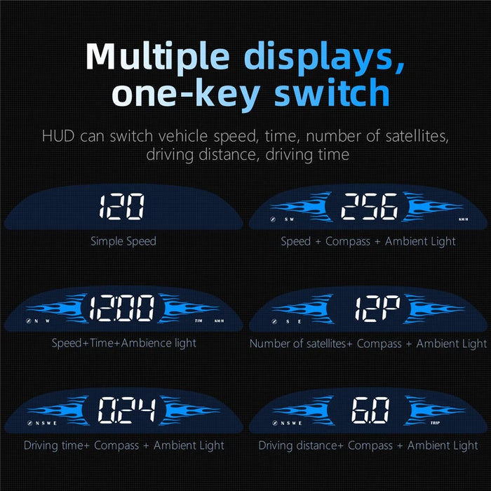 G2 4-inch LCD Car HUD Speed Mileage Measurement GPS+Beidou Car Head Up Display - 3