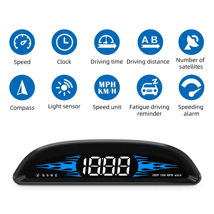 G2 4-inch LCD Car HUD Speed Mileage Measurement GPS+Beidou Car Head Up Display - 6