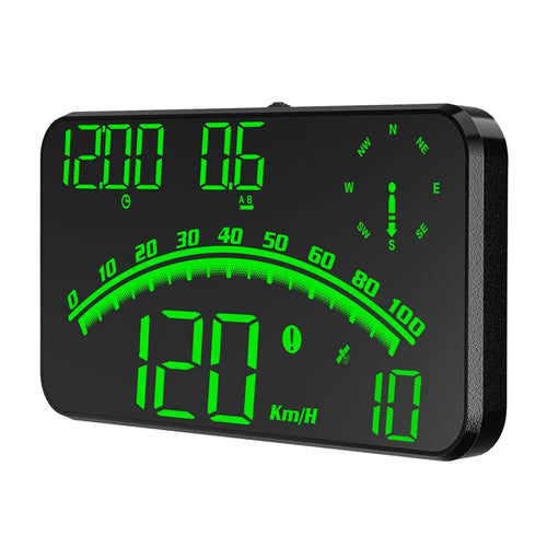 G10 GPS Head-Up Display 16:9 Large Screen HUD with 2 Alarm Function Support 360° Rotating - Green - 1