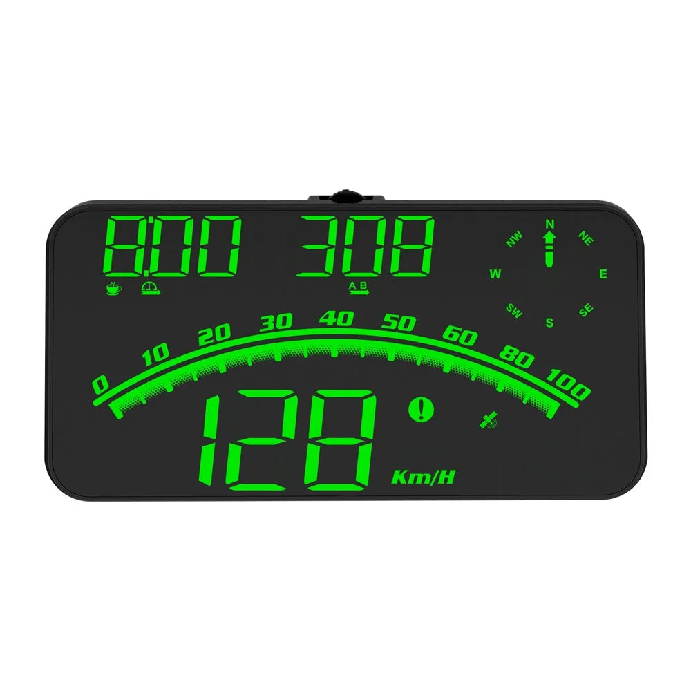 G10 GPS Head-Up Display 16:9 Large Screen HUD with 2 Alarm Function Support 360° Rotating - Green - 2