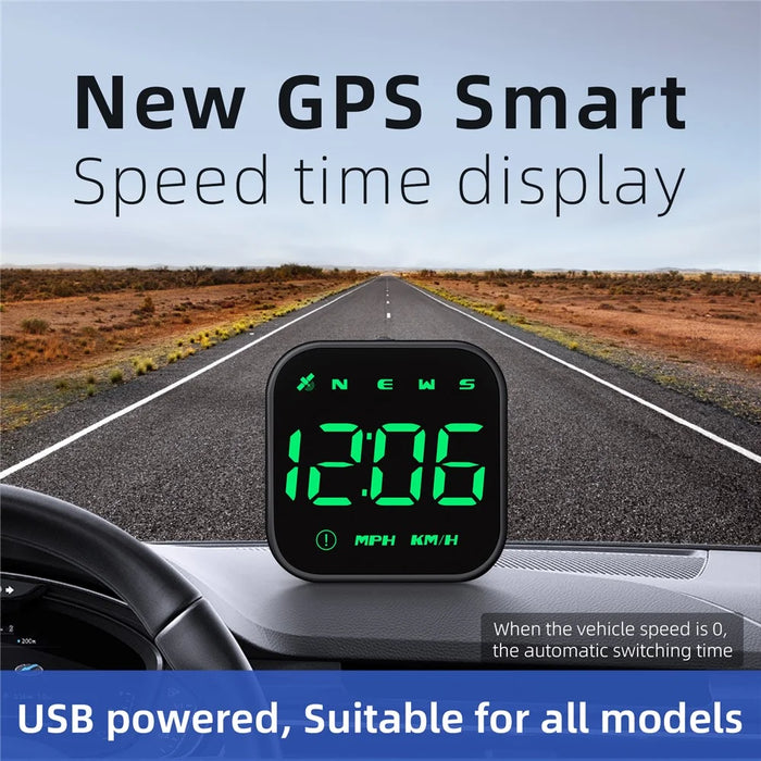 G4S Head-Up Display HUD GPS Universal Multi-Function Speedometer Portable Car Computer Display - Green - 4