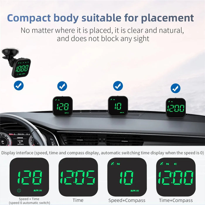 G4S Head-Up Display HUD GPS Universal Multi-Function Speedometer Portable Car Computer Display - Green - 5