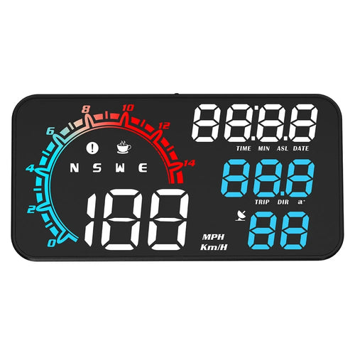 G11 Universal GPS HUD Head Up Display Speed Instrument with Overspeed Alarm for Oil Fuel Electric Hybrid Vehicle - Multi-color - 1