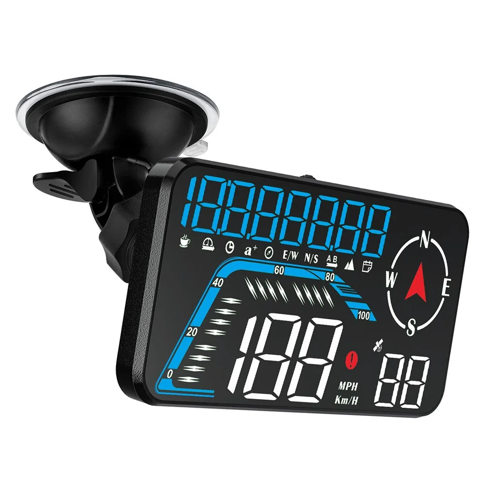 G12 HUD GPS Digital Car Speedometer Windshield Suction Cup Mount Head-Up Display - Blue+White - 1