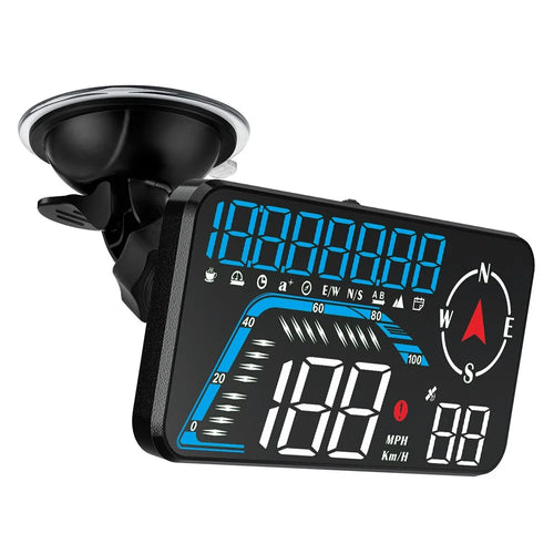 G12 HUD GPS Digital Car Speedometer Windshield Suction Cup Mount Head-Up Display - Blue+White - 1