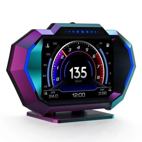 P24 Car Head Up Display OBD + GPS HUD On Board Computer Digital Speedometer with Ambient Light - 1