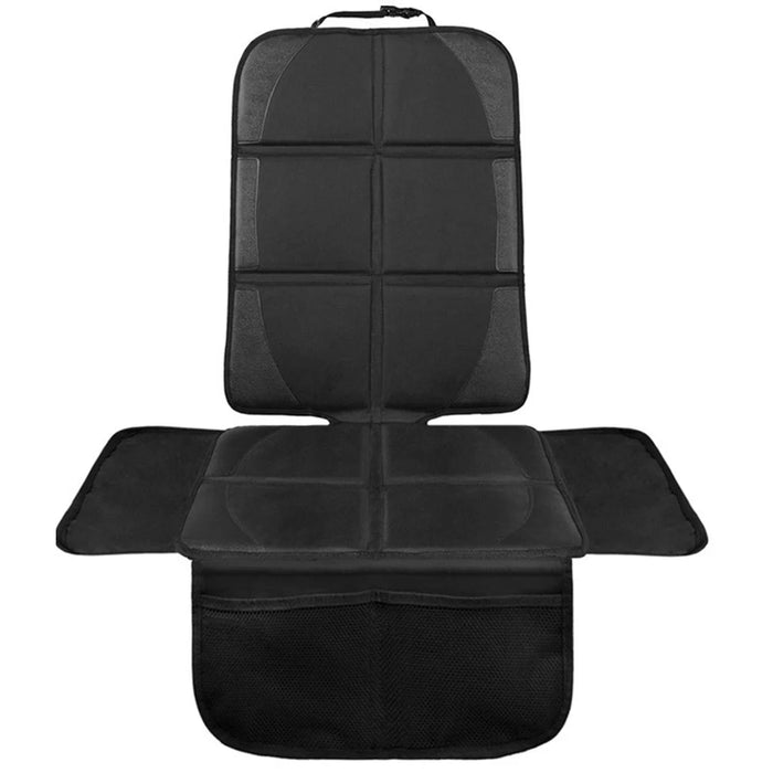 Universal Child Safety Seat Anti-Slip Mat Waterproof Pad Car Seat Protective Cover with Storage Pocket - Black Lines - 1