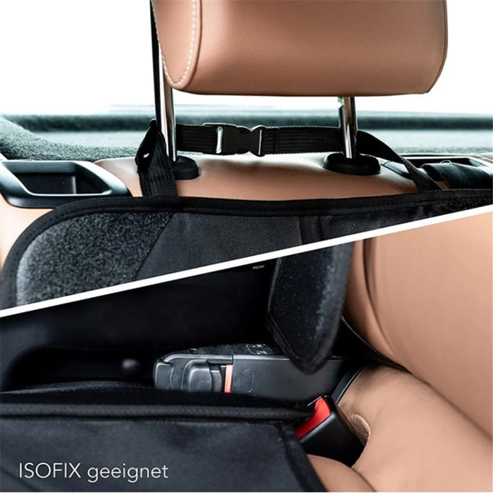 Universal Child Safety Seat Anti-Slip Mat Waterproof Pad Car Seat Protective Cover with Storage Pocket - Black Lines - 5