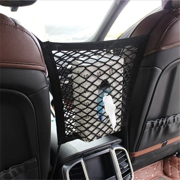 2-Layer Universal Car Seat Net Organizer Mesh Cargo Net Pouch Driver Storage Netting Pouch - 2