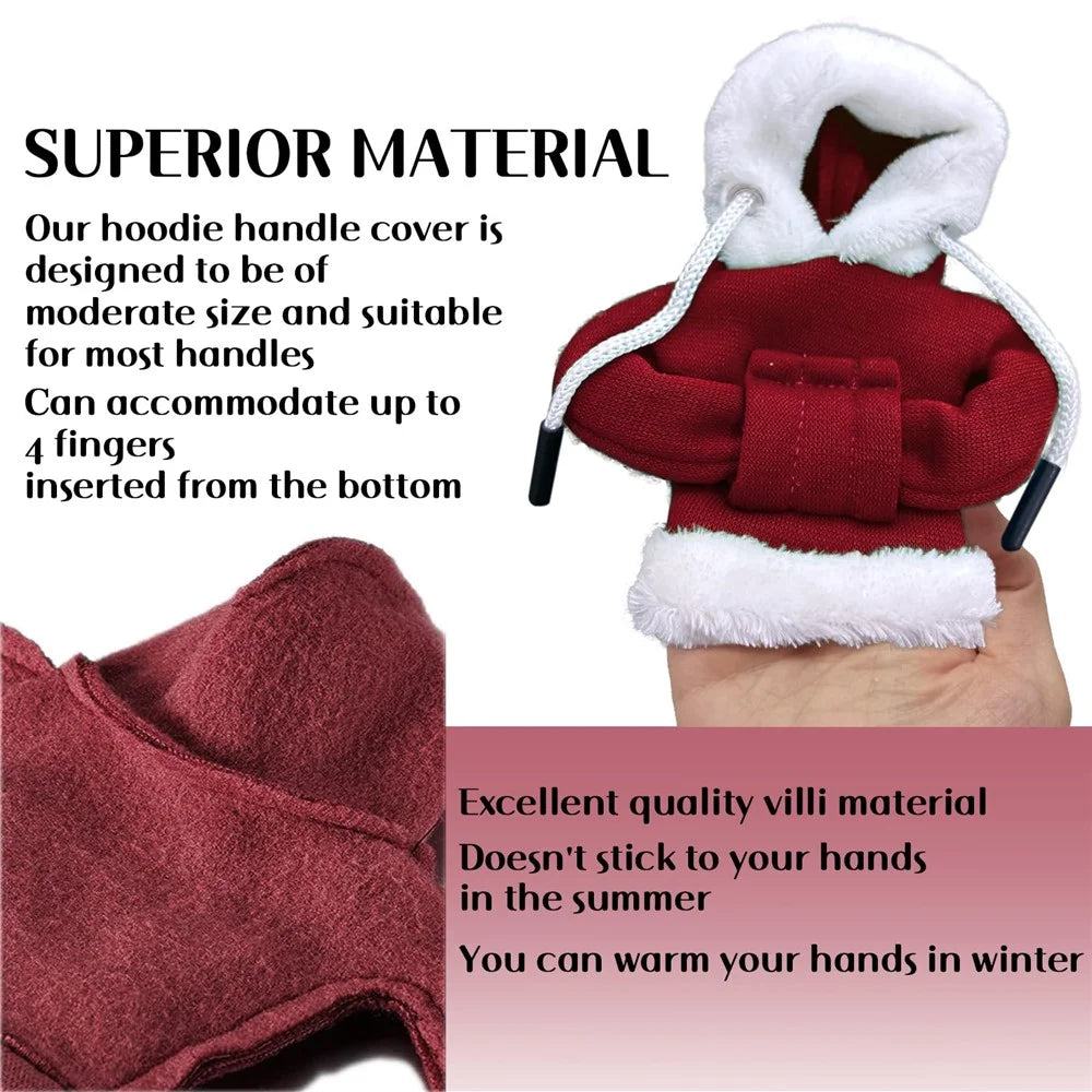 Christmas Style Hoodie Design Car Shift Knob Cover Vehicle Gear Shift Lever Decoration - Red - 3