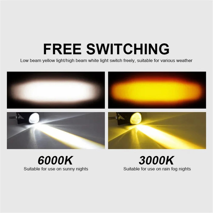 2Pcs IP67 Waterproof Motorcycle Super Bright Spotlight ATV Motorbike LED Headlights with Switch - 4