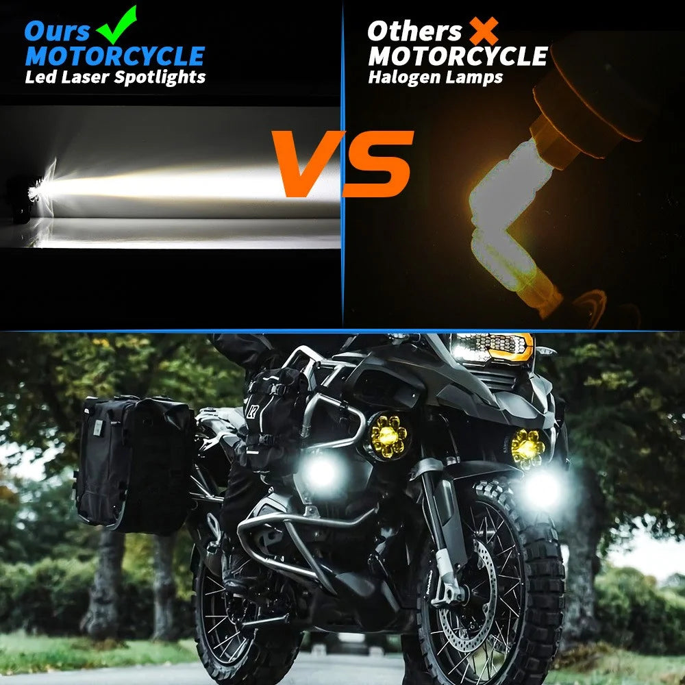 M-N-M30 Motorcycle LED Headlight 9-80V White+Yellow Light Motorbike Spotlight Front Lamp - 5