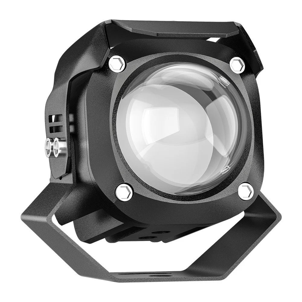 Motorcycle LED Spotlight White+Yellow High Low Beam Light Motorbike Fog Lamp - 1
