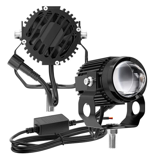 1 Pair / Set Motorcycle LED Headlight Waterproof Motorbike Internal Modified Spotlight with Fan - 1