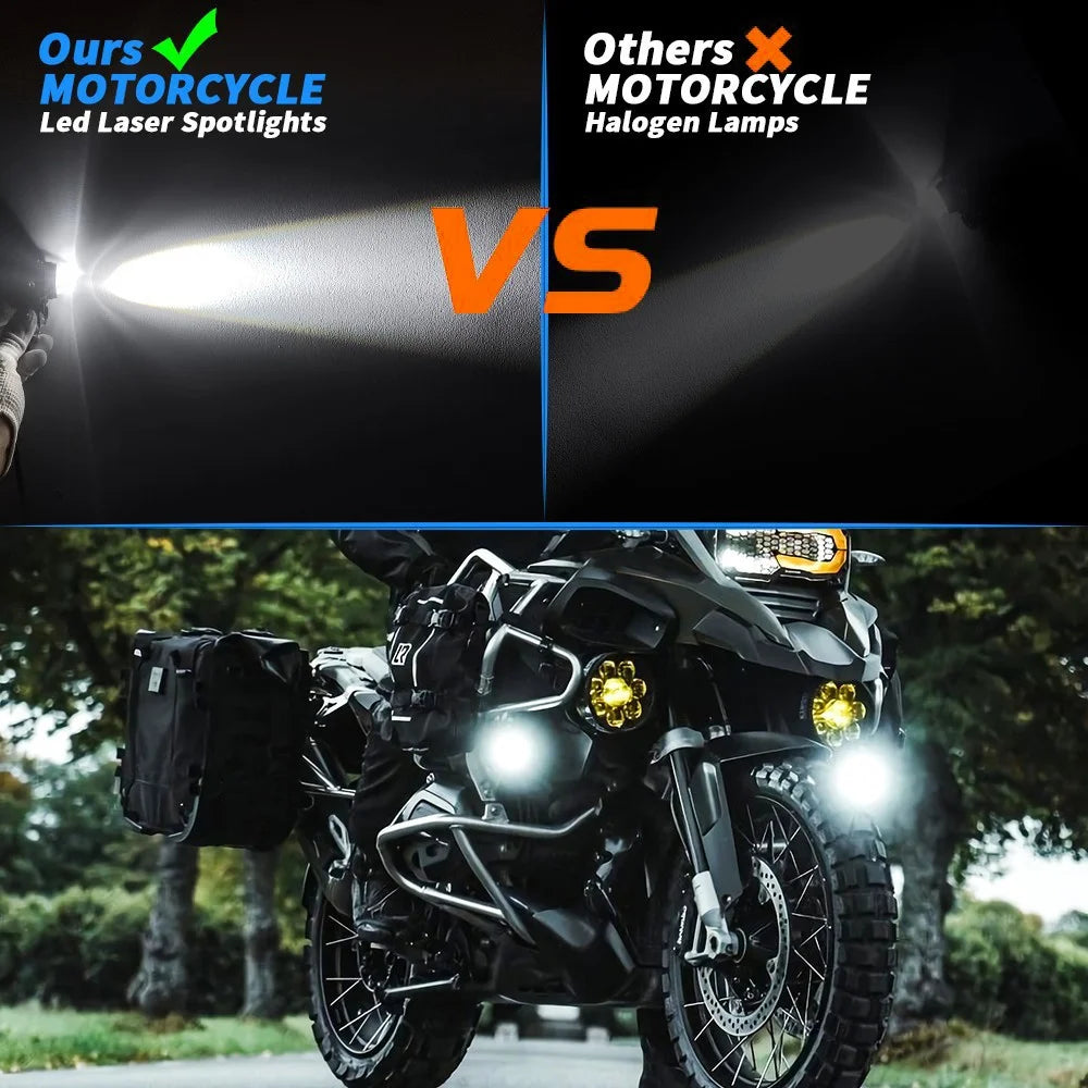 1 Pair / Set Motorcycle LED Headlight Waterproof Motorbike Internal Modified Spotlight with Fan - 4