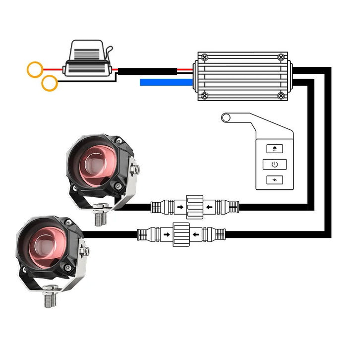 1 Pair / Set Motorcycle 5 Modes LED Headlight Motorbike External Modified Spotlight - 2