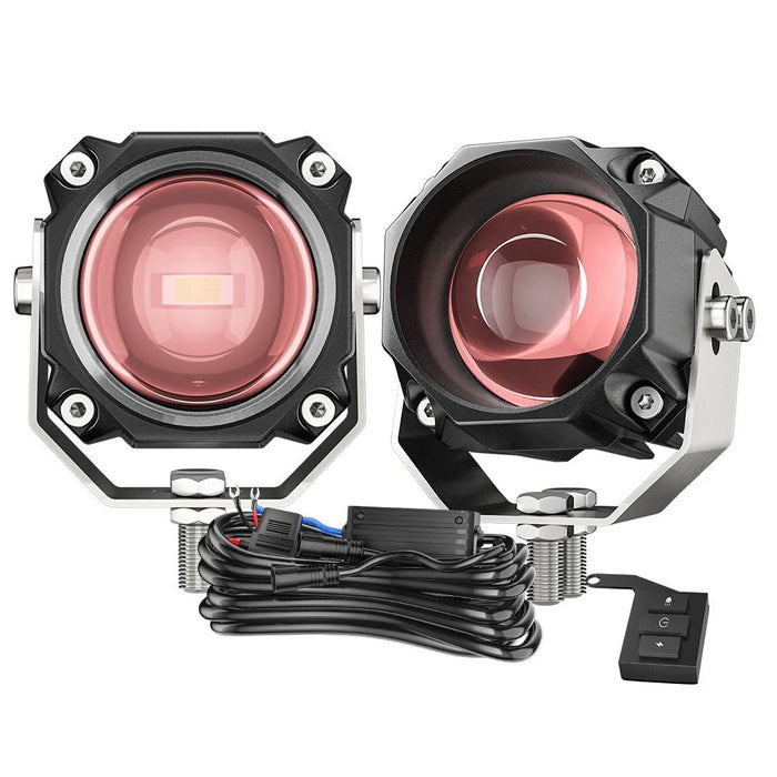 1 Pair / Set Motorcycle 5 Modes LED Headlight Motorbike External Modified Spotlight - 3