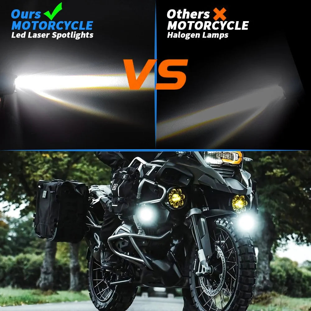 Motorcycle Bright LED Driving Light White+Yellow Light Motorbike External Modified Spotlight - 4