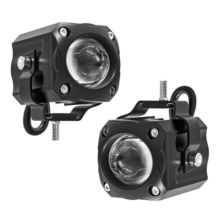 Motorcycle Super Bright LED Headlight White+Yellow Light Motorbike External Modified Spotlight - 2