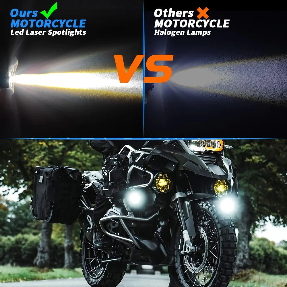 Car Motorcycle 3-LED Headlight High Low Beam Light Super Bright Waterproof Motorbike Spotlight - 3