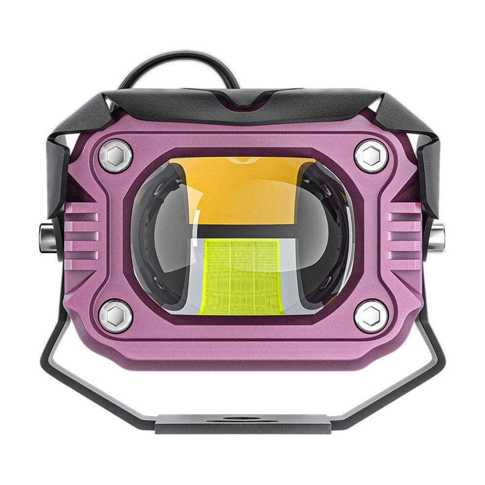 20W Motorcycle LED Flashing Headlight Fog Lamp White+Yellow Light Motorbike Modified Spotlight - 3