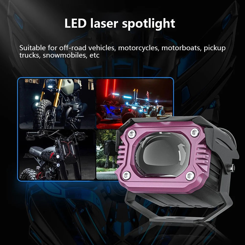 20W Motorcycle LED Flashing Headlight Fog Lamp White+Yellow Light Motorbike Modified Spotlight - 4