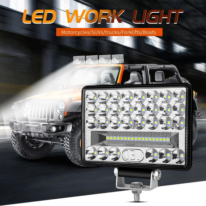 144W 48-LED Car Truck Forklift Driving Work Light Waterproof 5-inch Engineering Vehicle Spot Flood Light - 2