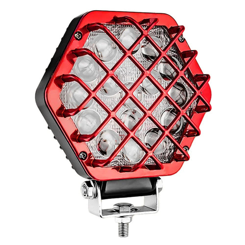 5-inch 48W 16-LED Car Truck Forklift Driving Spotlight Waterproof Engineering Vehicle Headlight - Red - 1