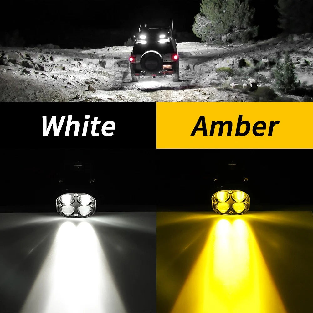 3-inch 40W Car SUV Off-Road Motorcycle Spotlight White+Yellow LED Waterproof Vehicle Headlight - 5