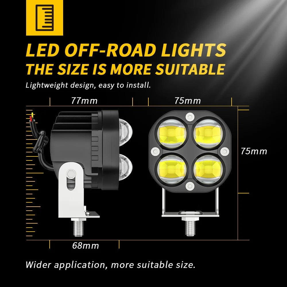 3-inch 40W Car SUV Off-Road Motorcycle Spotlight White+Yellow LED Waterproof Vehicle Headlight - 7
