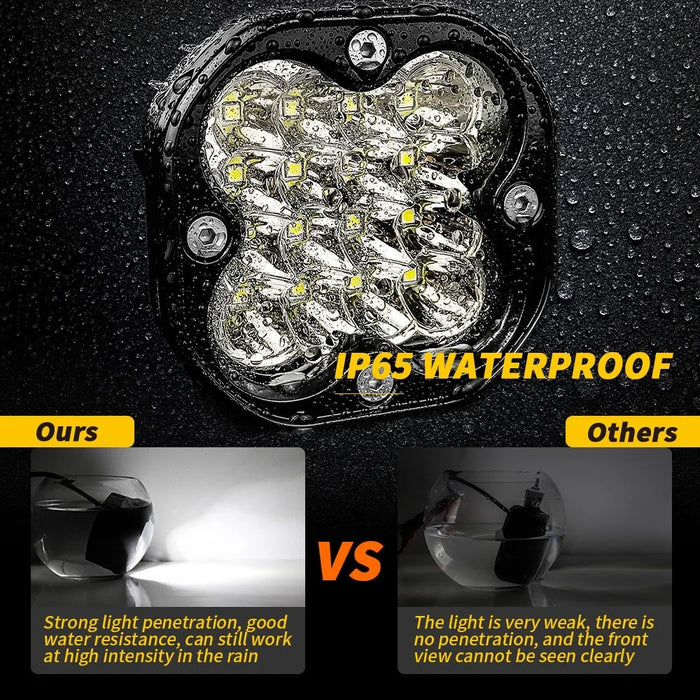 3-inch 48W 16-LED Car Truck Forklift Spotlight Square Waterproof Engineering Vehicle Headlight - White Light - 3