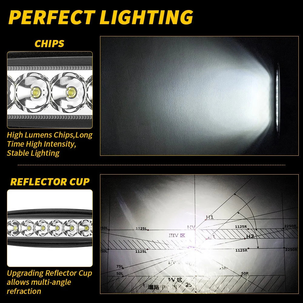 18W 16-LED Car Truck Off Road Embedded Bar Spotlight Waterproof Vehicle Driving Headlight - 3