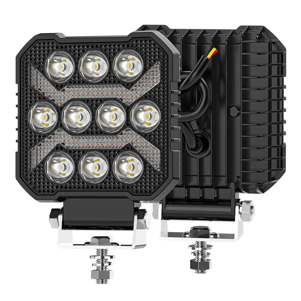 4-inch 17W Car SUV Off-Road Motorcycle Square DRL 10-LED Vehicle Driving Headlight - 1