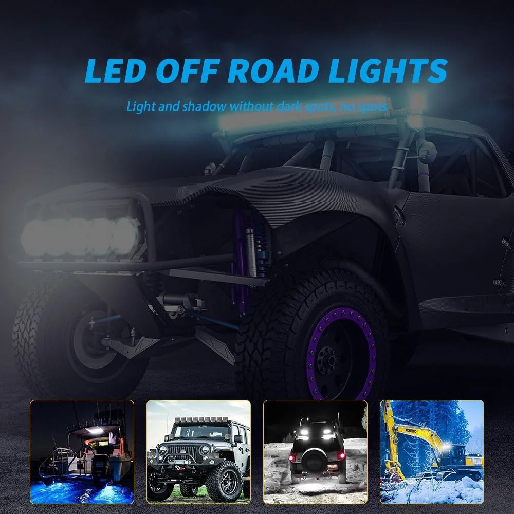4-inch 17W Car SUV Off-Road Motorcycle Square DRL 10-LED Vehicle Driving Headlight - 2