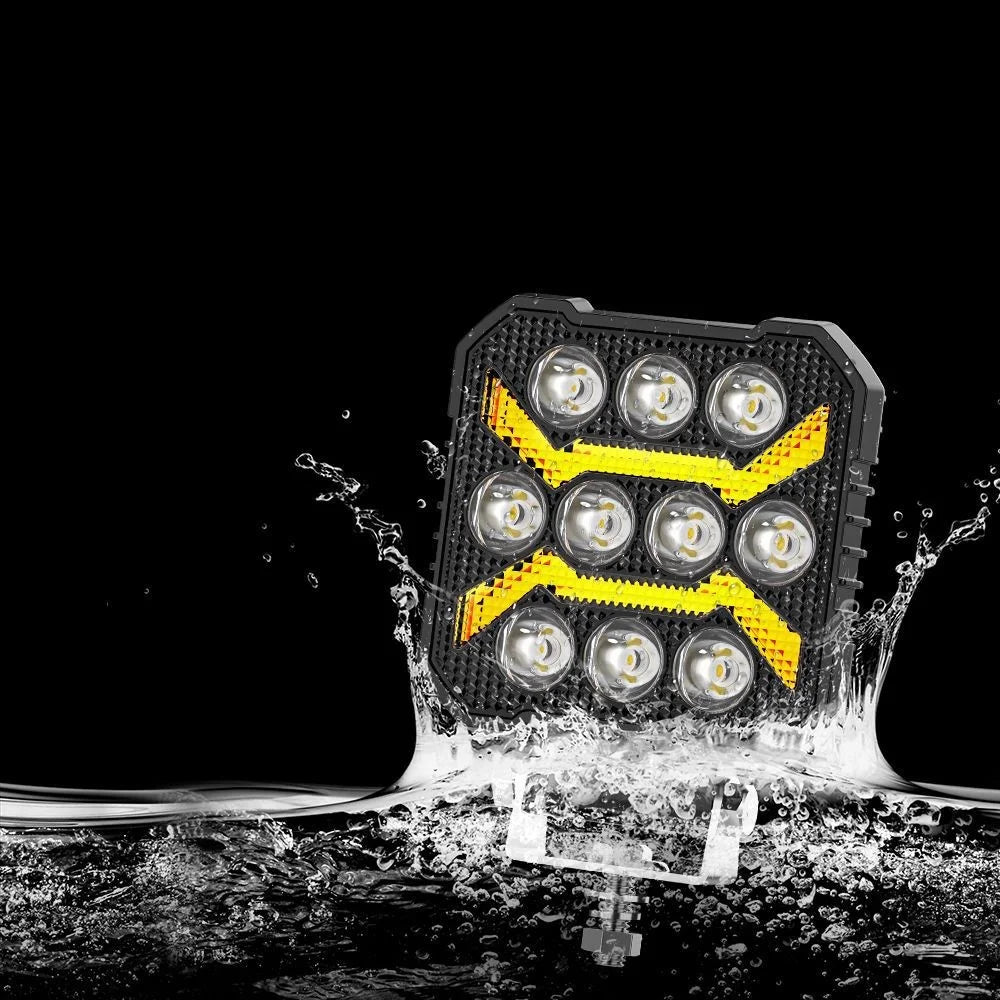 4-inch 17W Car SUV Off-Road Motorcycle Square DRL 10-LED Vehicle Driving Headlight - 6