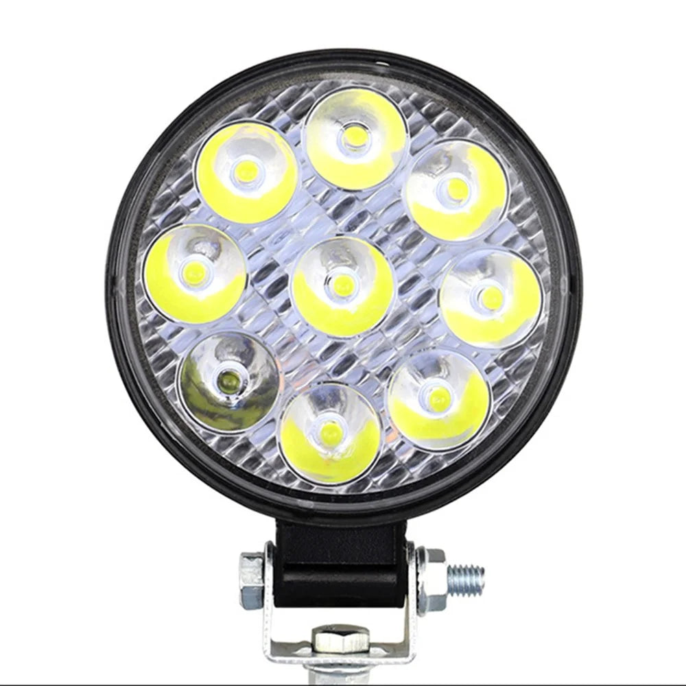 9LED 27W Car SUV Off-Road Super Bright Round Spotlight Waterproof Vehicle Headlight - 3