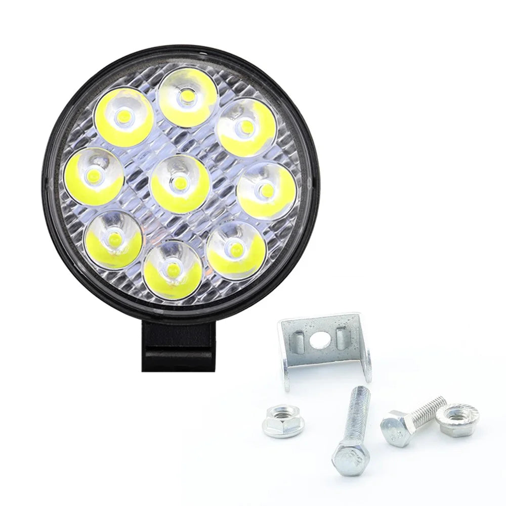 9LED 27W Car SUV Off-Road Super Bright Round Spotlight Waterproof Vehicle Headlight - 5