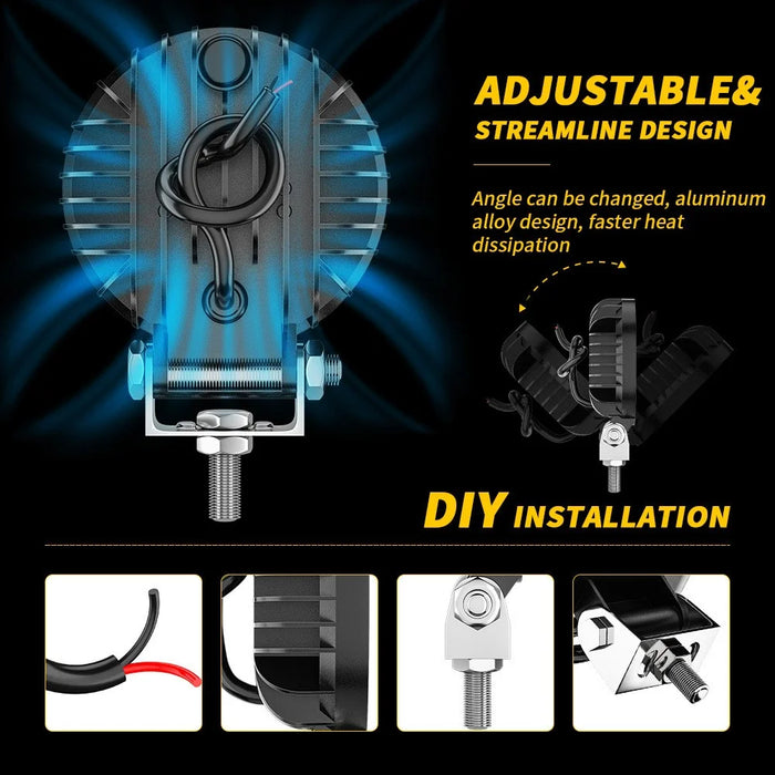 4-inch Car SUV Off-Road Floodlight Spotlight Round Vehicle Driving Headlight - 4