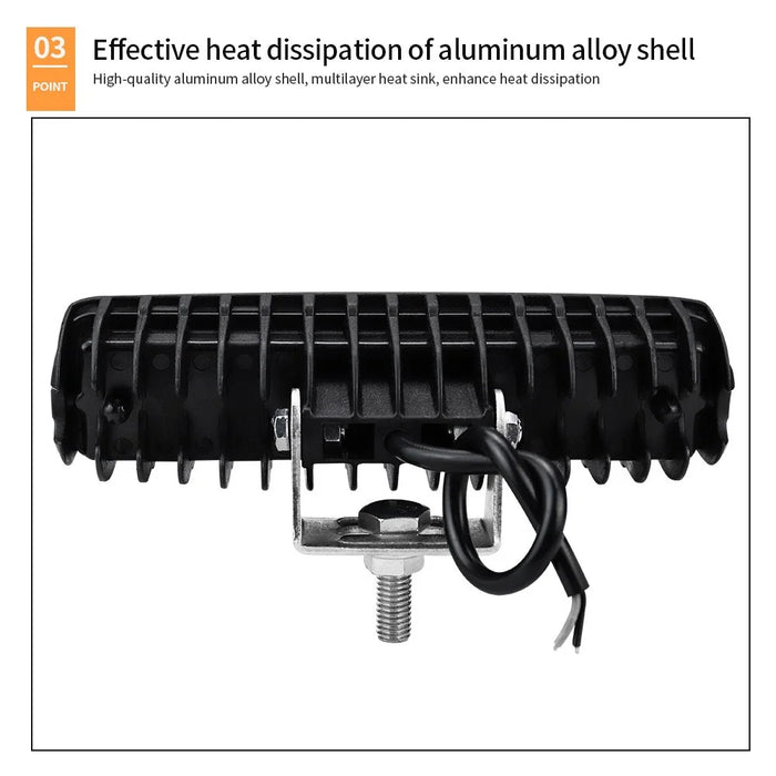 18W Car SUV Off-Road 6LED Spotlight Waterproof Vehicle Super Bright Bar Lamp Headlight - 7