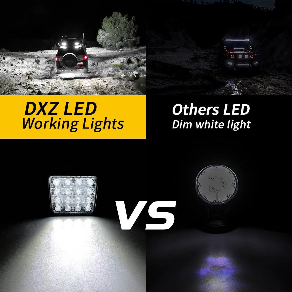 16LED 48W Car SUV Off-Road Square Spotlight Waterproof Vehicle Working Lamp Headlight - 4