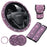 7Pcs / Set Shiny Rhinestones Car Steering Wheel Safety Belt Shifter Cover Cup Mat Start Button Ring Kit - Pink - 1