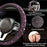 7Pcs / Set Shiny Rhinestones Car Steering Wheel Safety Belt Shifter Cover Cup Mat Start Button Ring Kit - Pink - 4