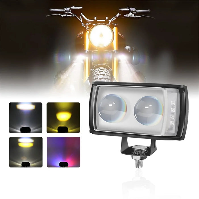 A086-2C 2 LED Motorcycle Spotlight Waterproof Aluminum Shell 12-60V Motorbike Headlight - 2
