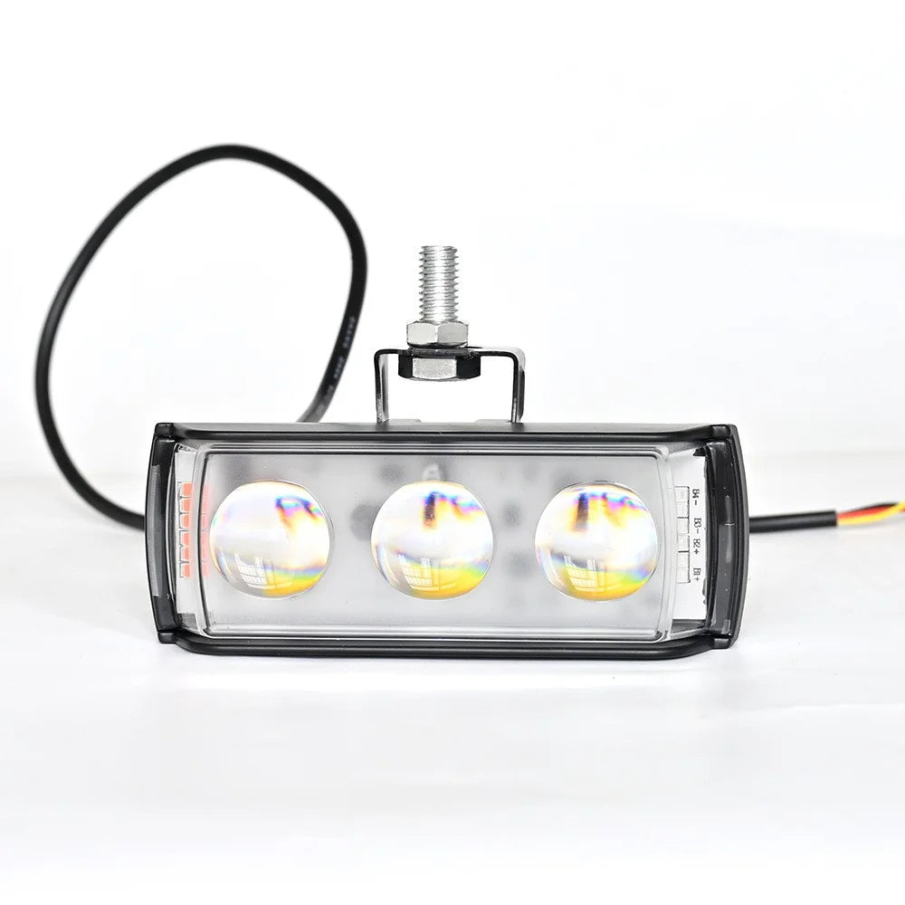A086-3C 3 LED Motorcycle Spotlight Waterproof Aluminum Shell 12-60V Motorbike Headlight - 7