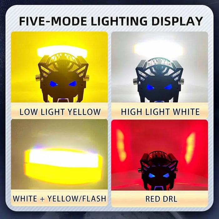 JPV74 Waterproof 12-48V Motorcycle Spotlight Red and Blue Strobe Lamp for Motorbike - 5