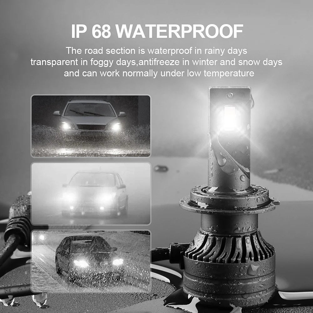 FV7 2Pcs LED Headlights 120W 6000K High Low Beam Waterproof Car Front Driving Lamp - H7 - 4