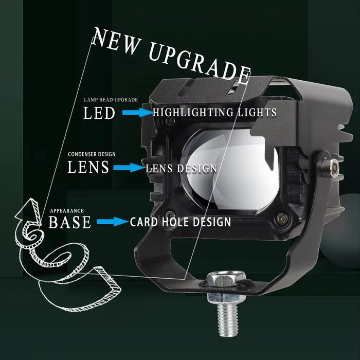 15W Motorcycle Spotlight IP68 Waterproof LED Work Light with 180 Degree Adjustable Bracket - 4