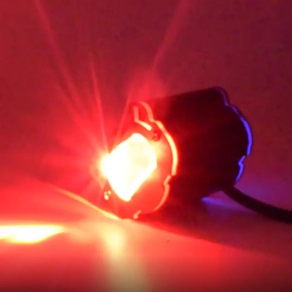 12 - 48V Motorcycle Spotlight Waterproof Aluminum Shell Red Blue Strobe Headlight - 3