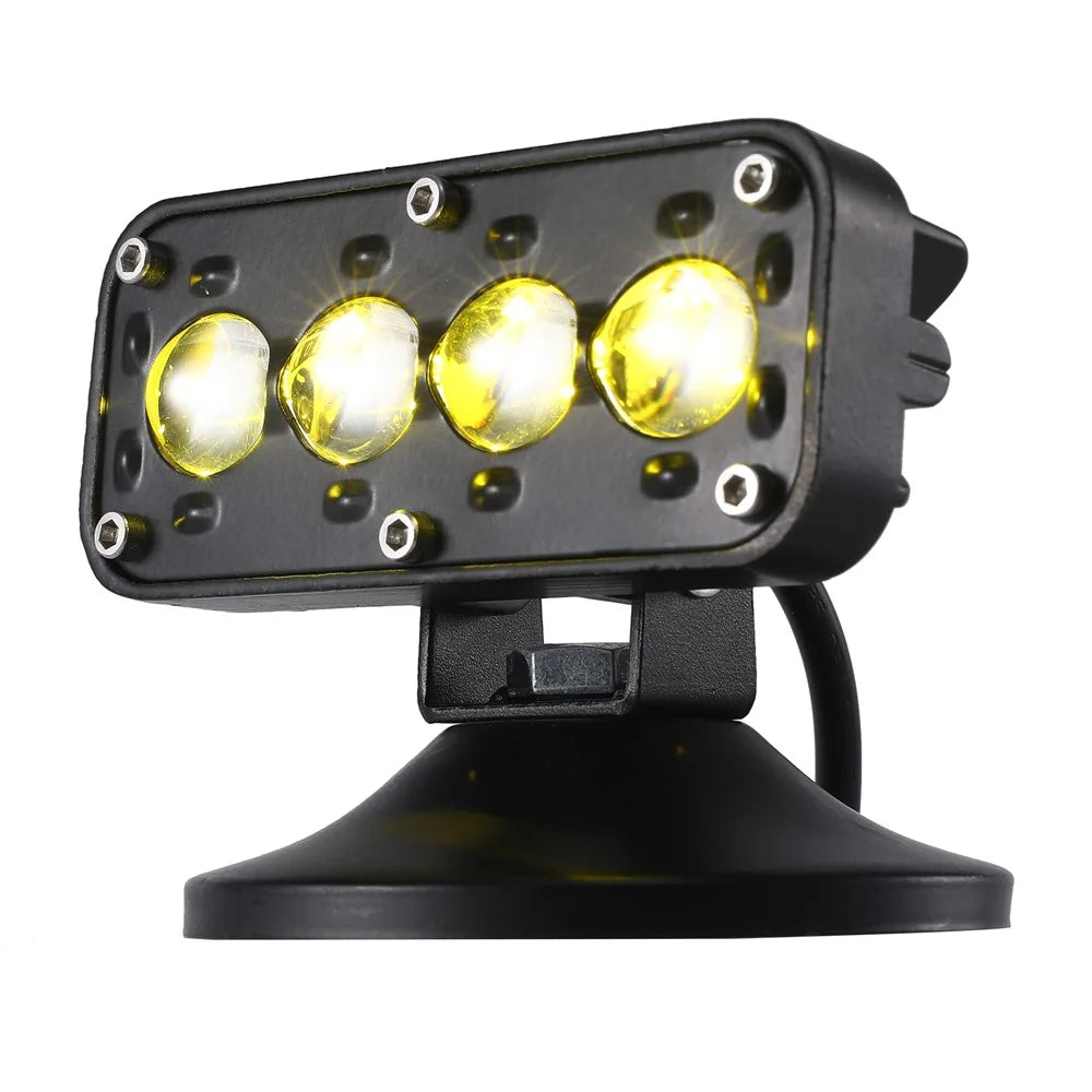 IP68 Waterproof 12 - 60V Motorcycle LED Aluminum Shell Spotlight Red Blue Strobe Light - 1